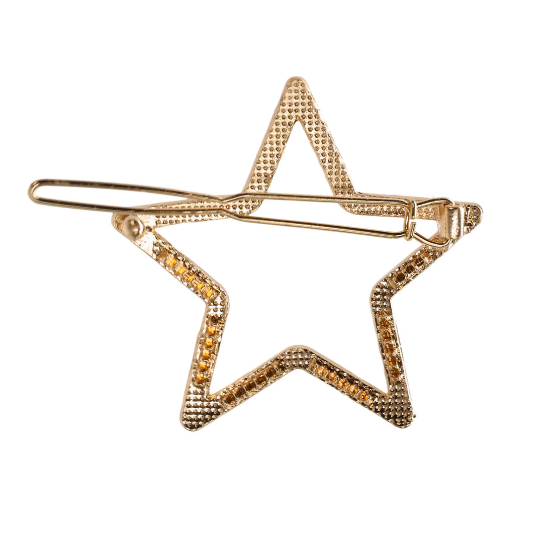 Rhinestone star hair buckle 6,3cm 1pcs