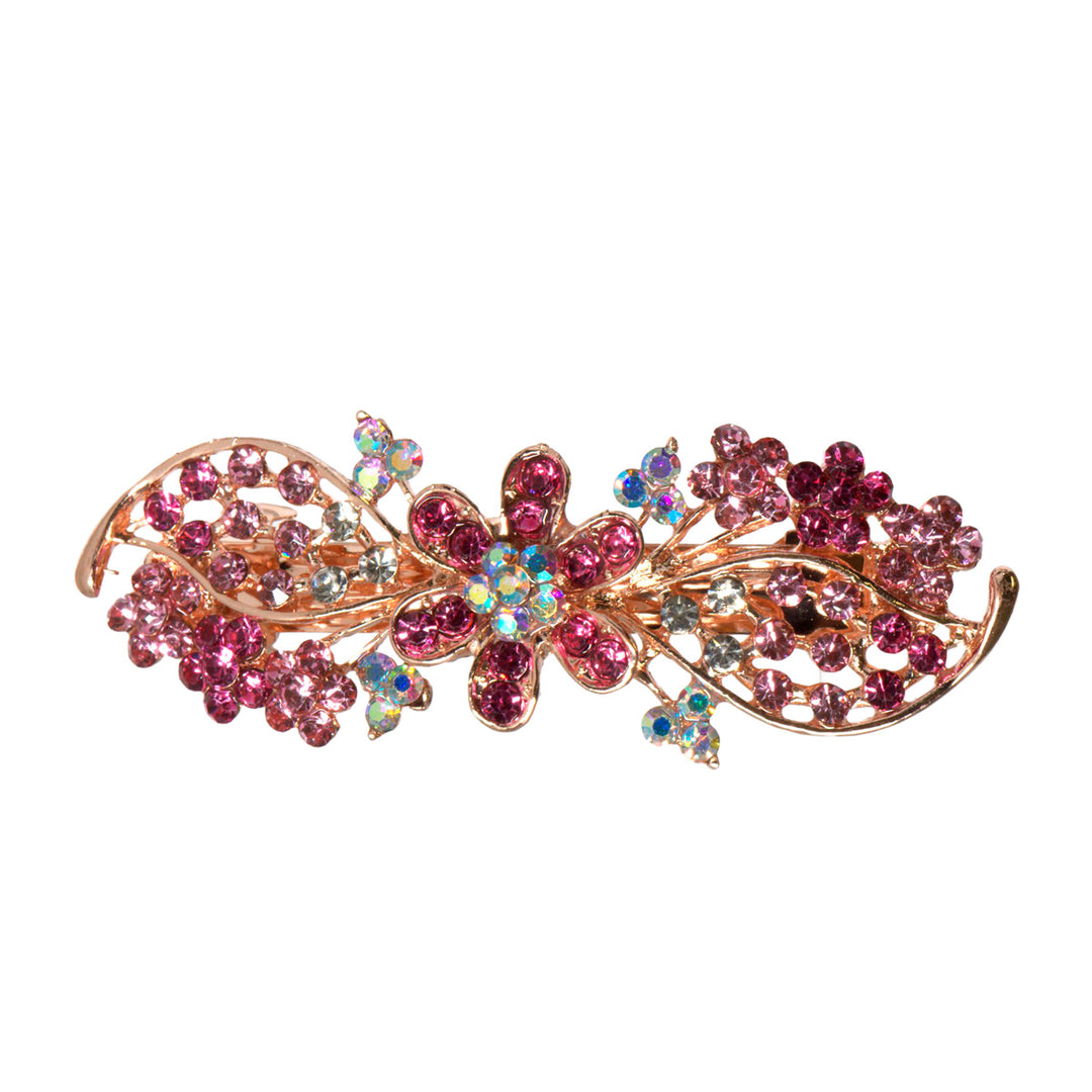 Rhinestone hair clip flower 1pc