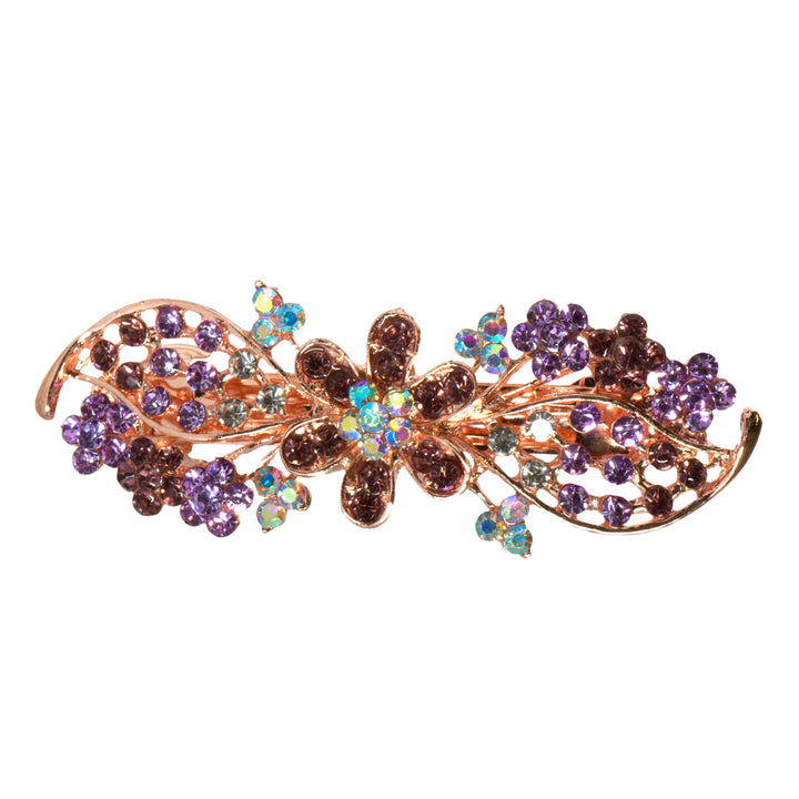 Rhinestone hair clip flower 1pc