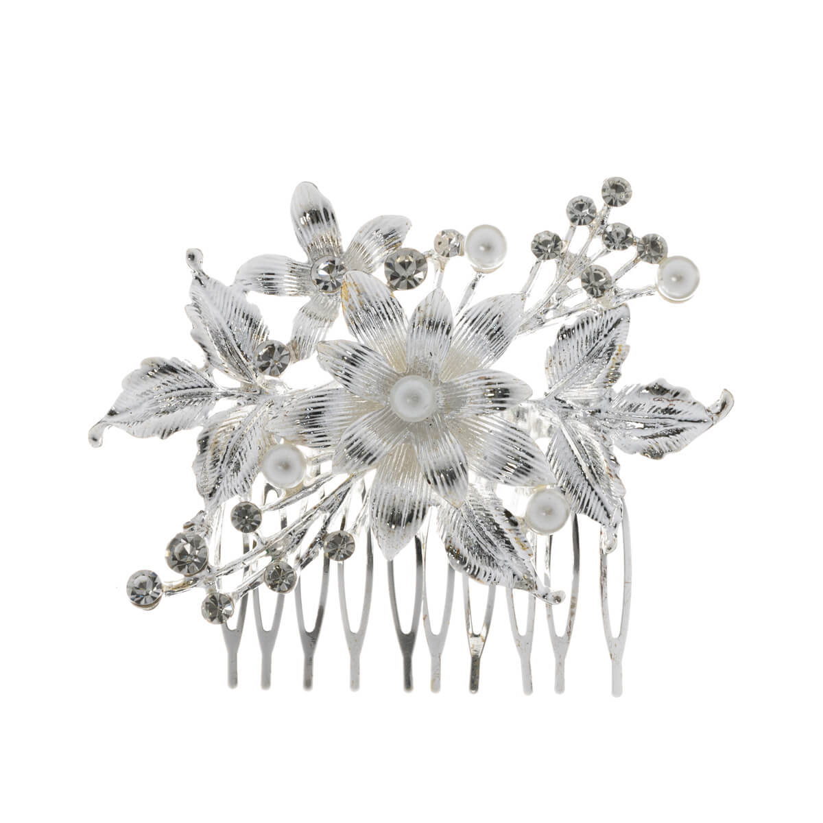 Hairpiece for hairstyle side comb pearl flower 1pc