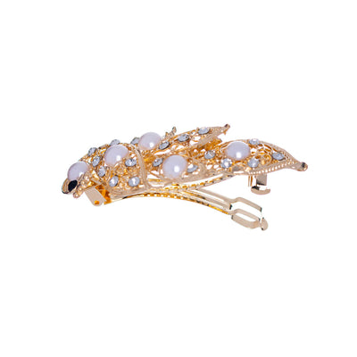 Rhinestone hair clip with beads 1pc