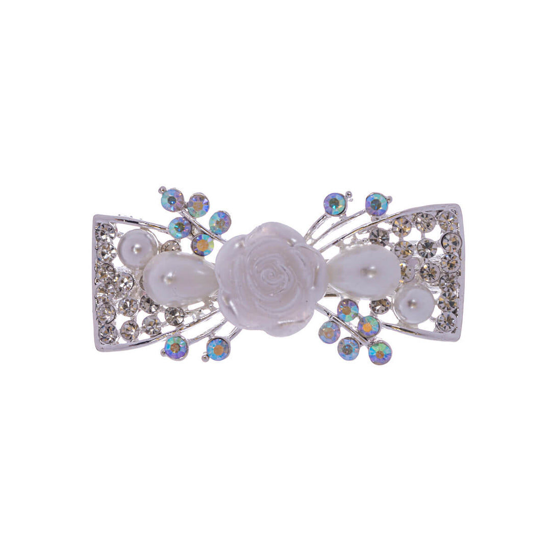 Sparkling pearl hair clip bow 1pc