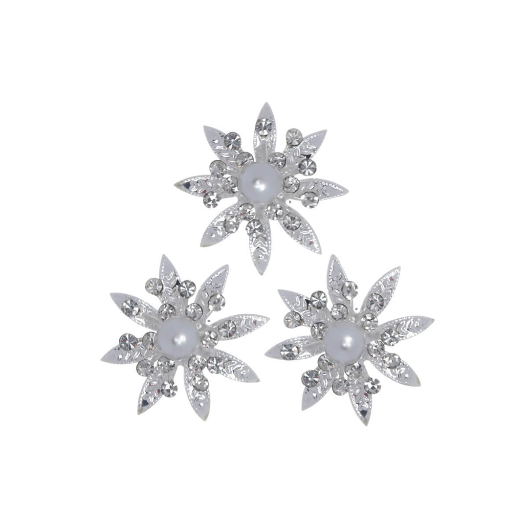 Breathless flower hair clip sparkling pearl hairband 3pcs