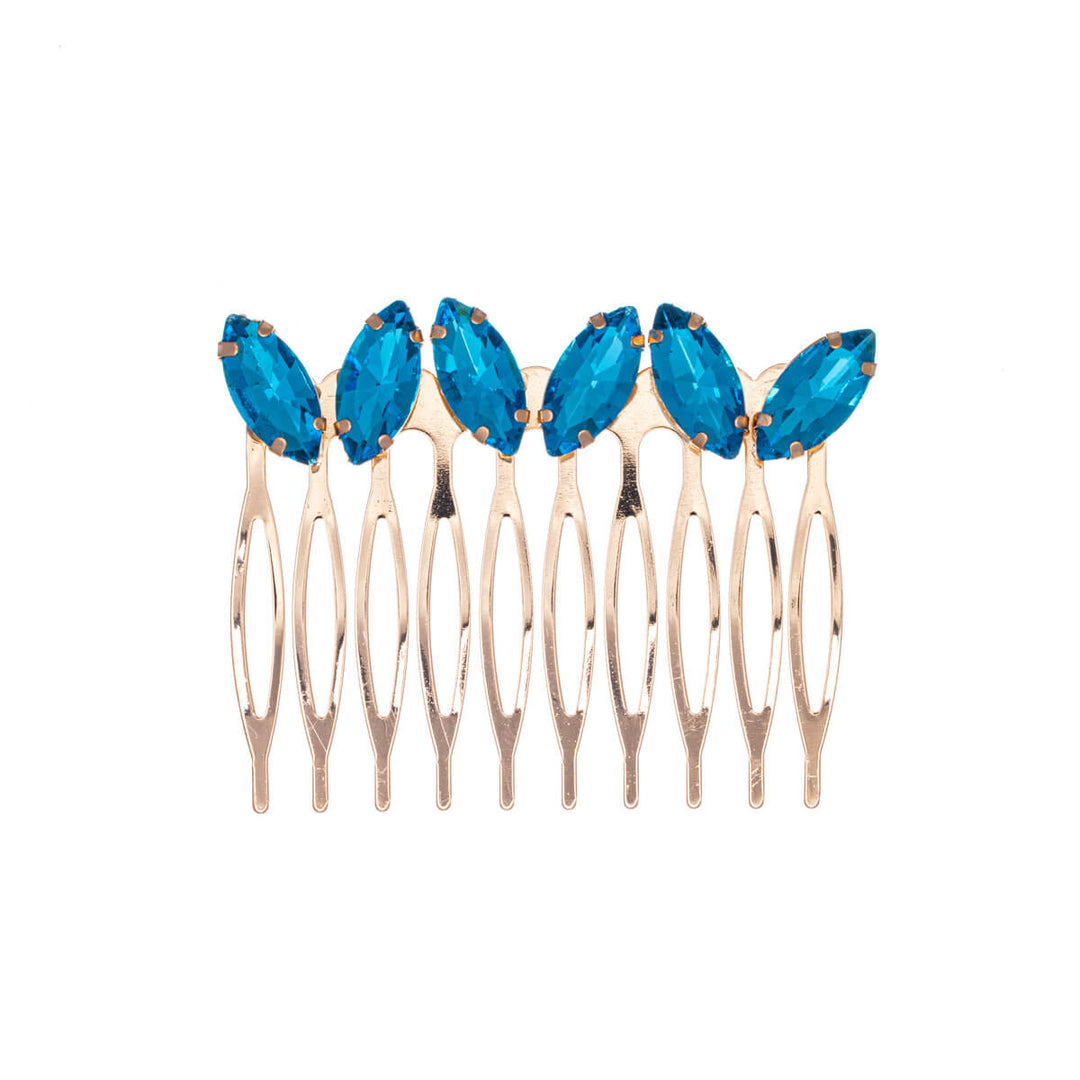 Decorative side comb hairband gold coloured (5,7cm x 4,4cm)