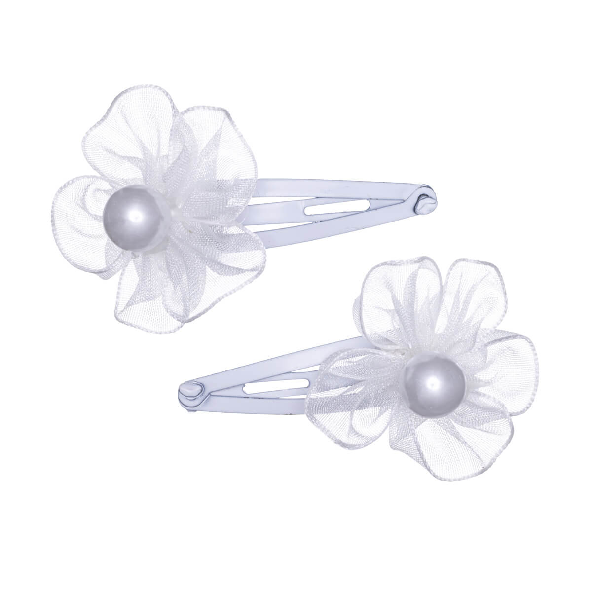 Pearl flower hair clips clik clak 2pcs