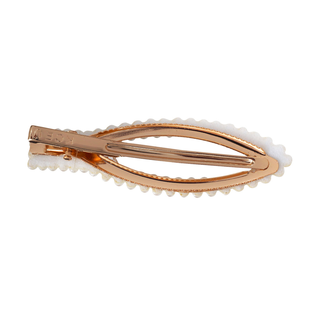 Oval pearl hair clip