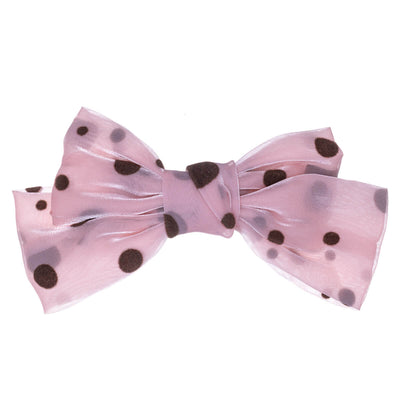 Polka dotted hair bow tie hair clip 15cm