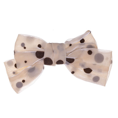 Polka dotted hair bow tie hair clip 15cm
