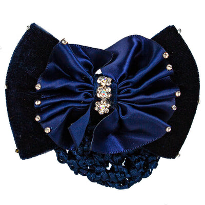 A bow of a velvet with a velvety hair mesh
