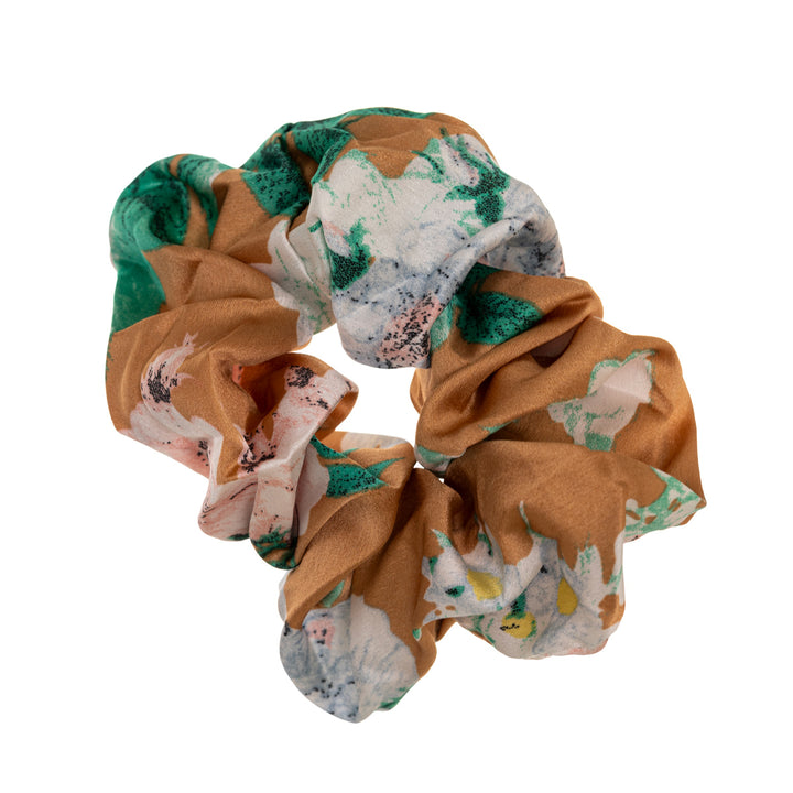 Kukkakuviollinen scrunchie hiusdonitsi ø 14cm
