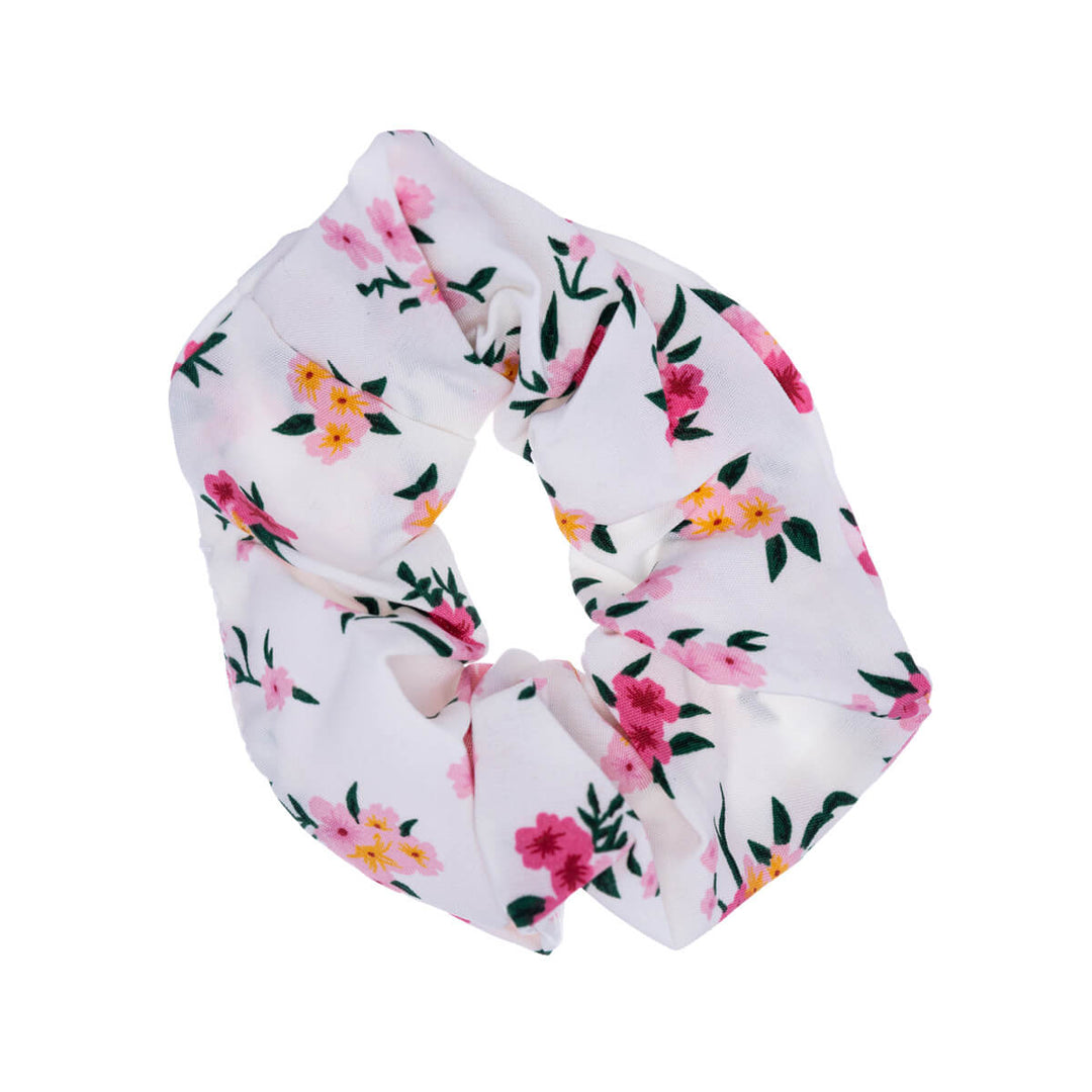 Kukkakuviollinen scrunchie hiusdonitsi ø 10cm