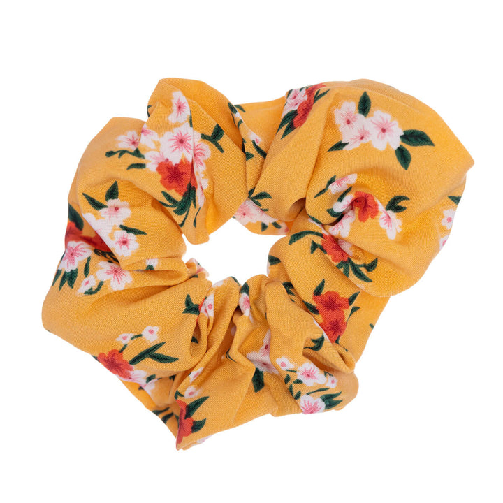 Kukkakuviollinen scrunchie hiusdonitsi ø 10cm