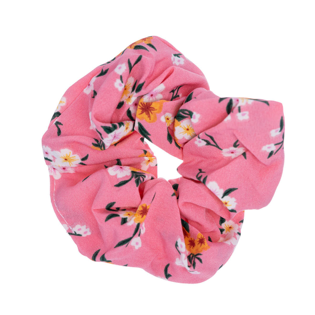 Kukkakuviollinen scrunchie hiusdonitsi ø 10cm