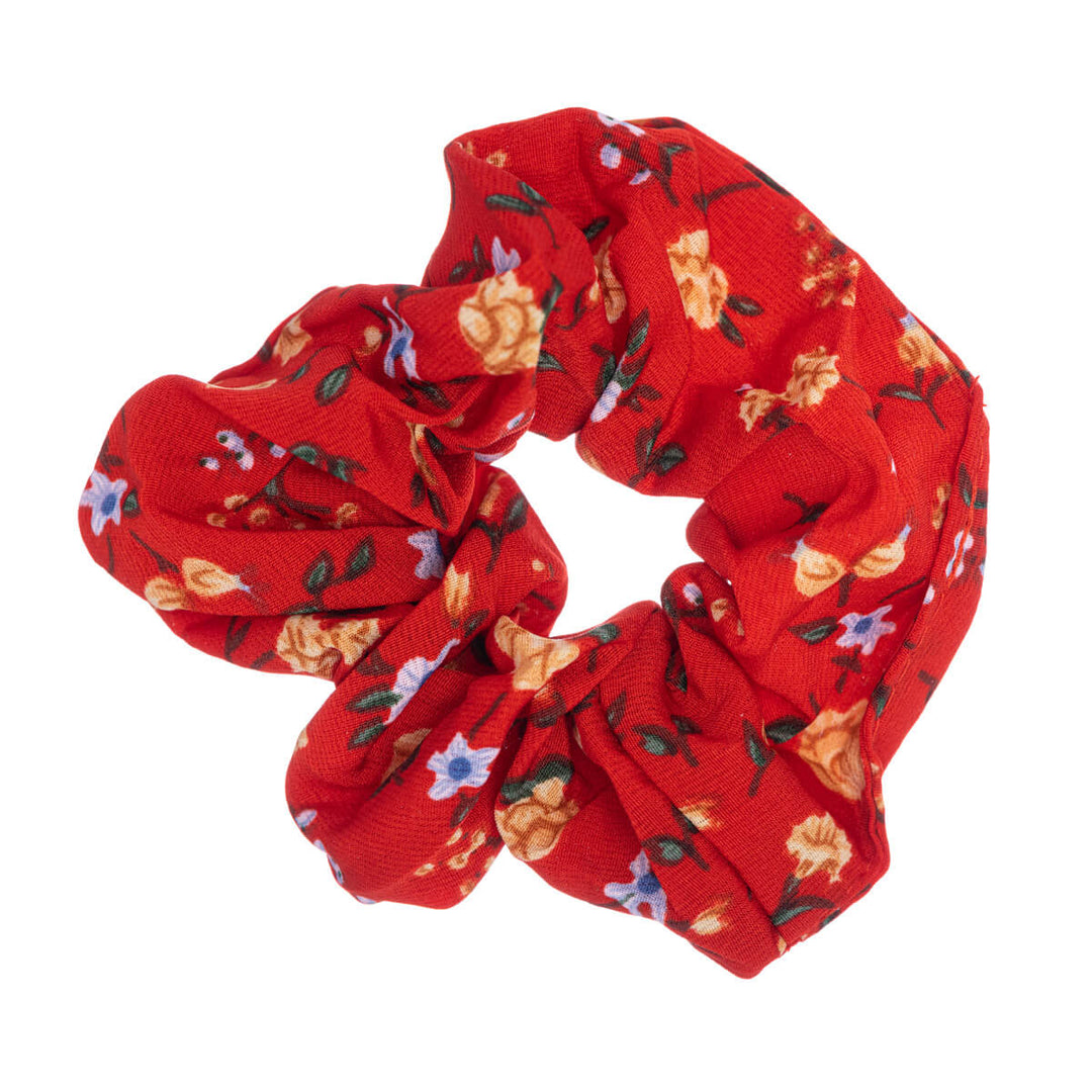 Kukkakuviollinen scrunchie hiusdonitsi ø 10cm