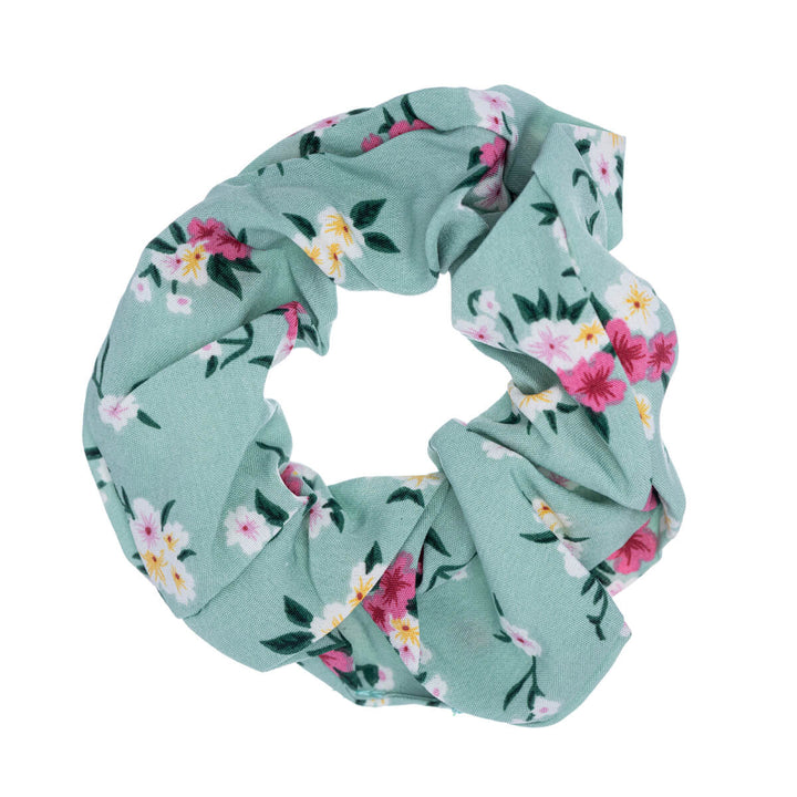 Kukkakuviollinen scrunchie hiusdonitsi ø 10cm