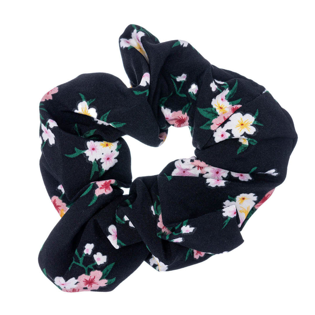 Kukkakuviollinen scrunchie hiusdonitsi ø 10cm