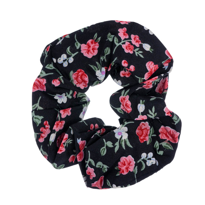 Kukkakuviollinen scrunchie hiusdonitsi ø 10cm