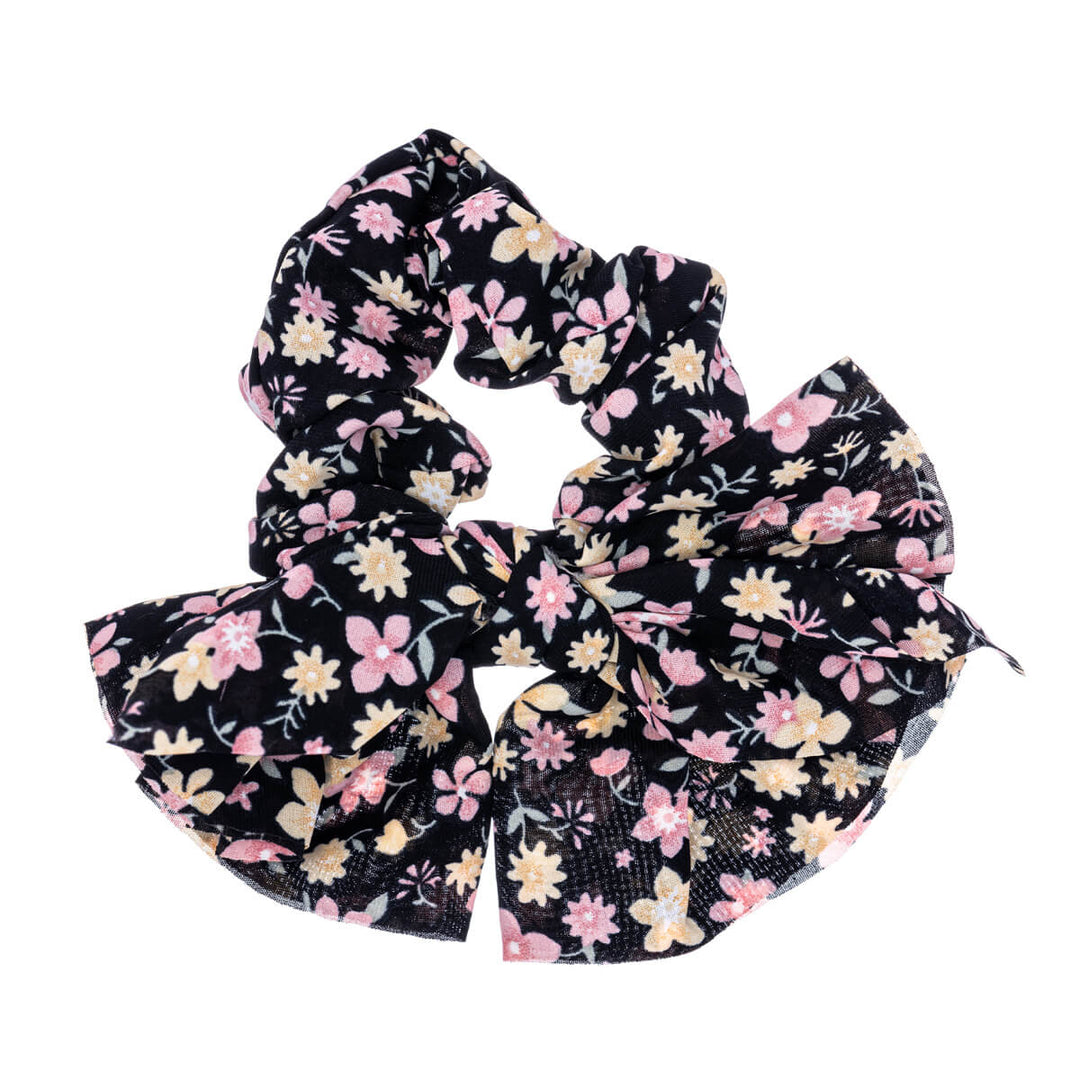 Rusetti scrunchie hiusdonitsi kukkakuvio