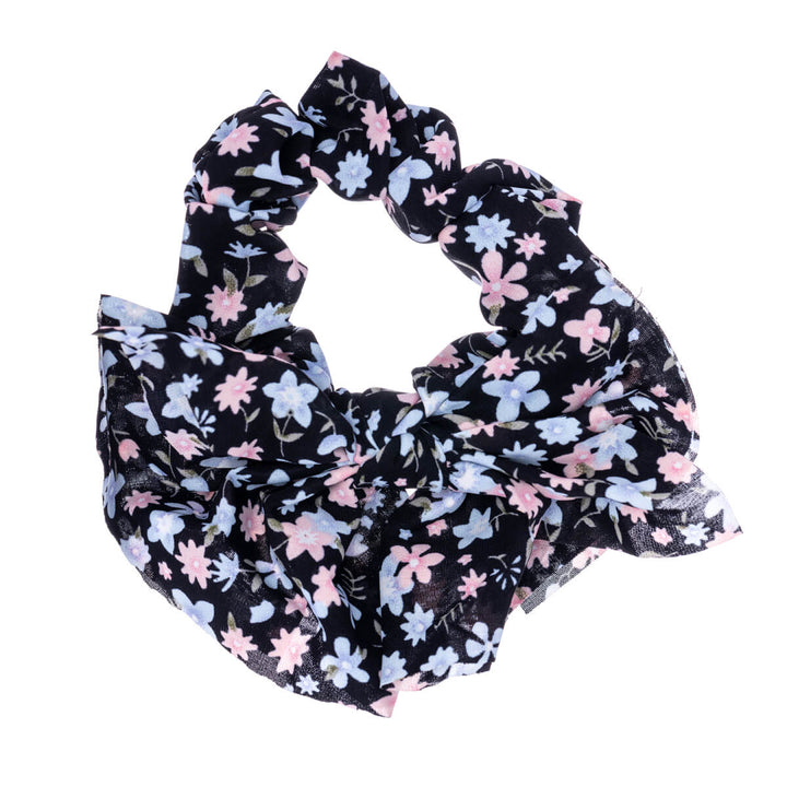 Rusetti scrunchie hiusdonitsi kukkakuvio