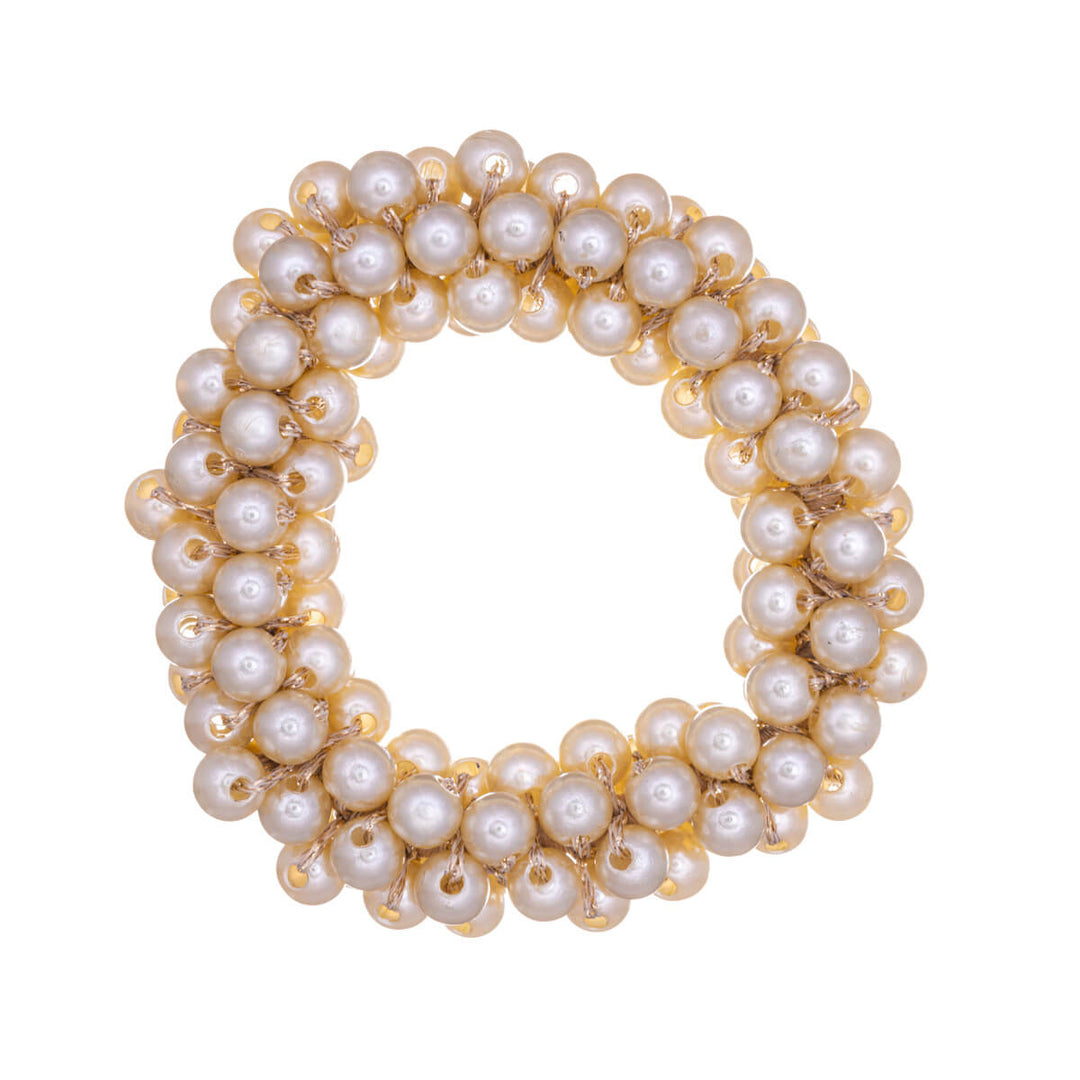 Pearl hair loop scrunchie ø 6,5cm