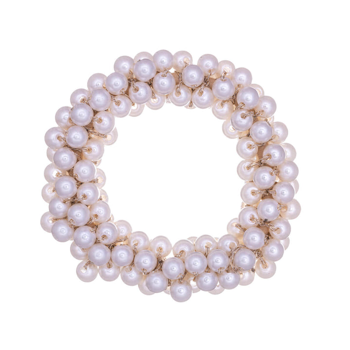 Pearl hair loop scrunchie ø 6,5cm