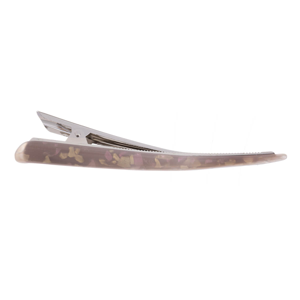 Metallic bird beak coloured hair clip 13,5cm