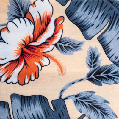 A flower patterned elastic fabric