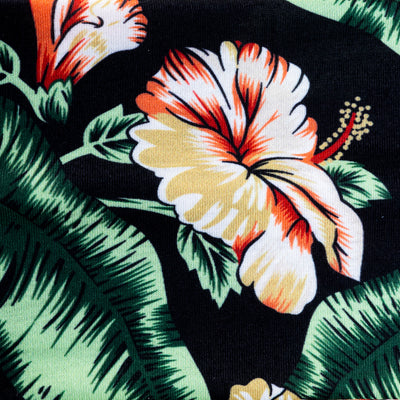 A flower patterned elastic fabric
