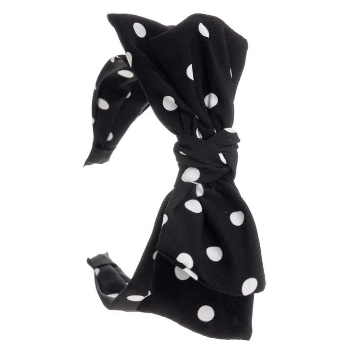 A dotted wide bow tile hair collar