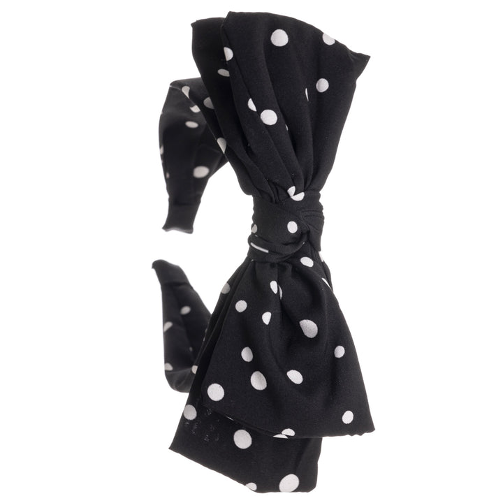 A dotted wide bow tile hair collar