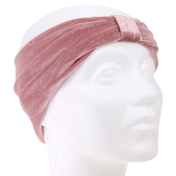 A velvety elastic wide hairstyle with a knot