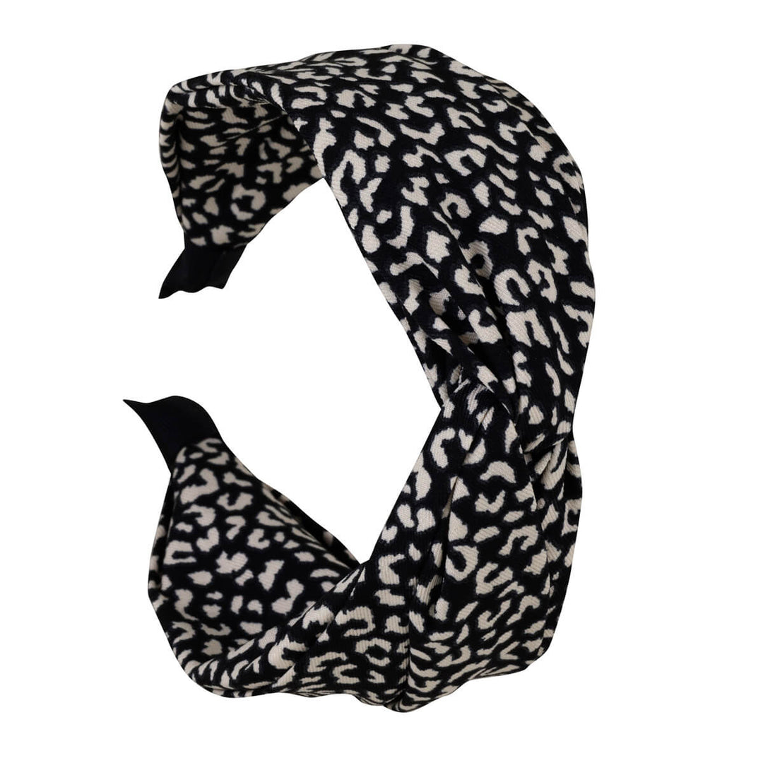 Leveä täplikäs pehmeä hiuspanta 7cm