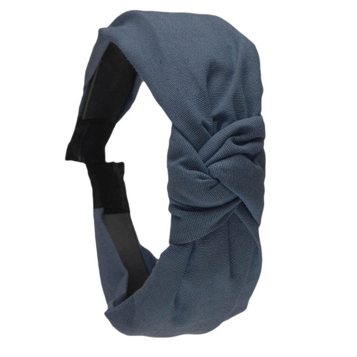 Solid colored jeans hairband with knot 2,9cm