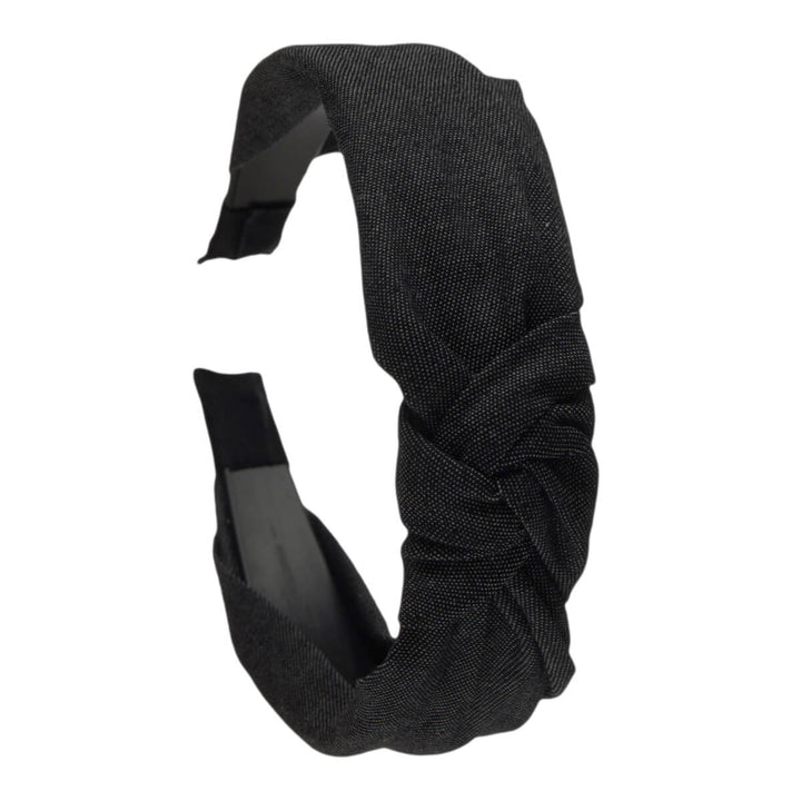 Solid colored jeans hairband with knot 2,9cm
