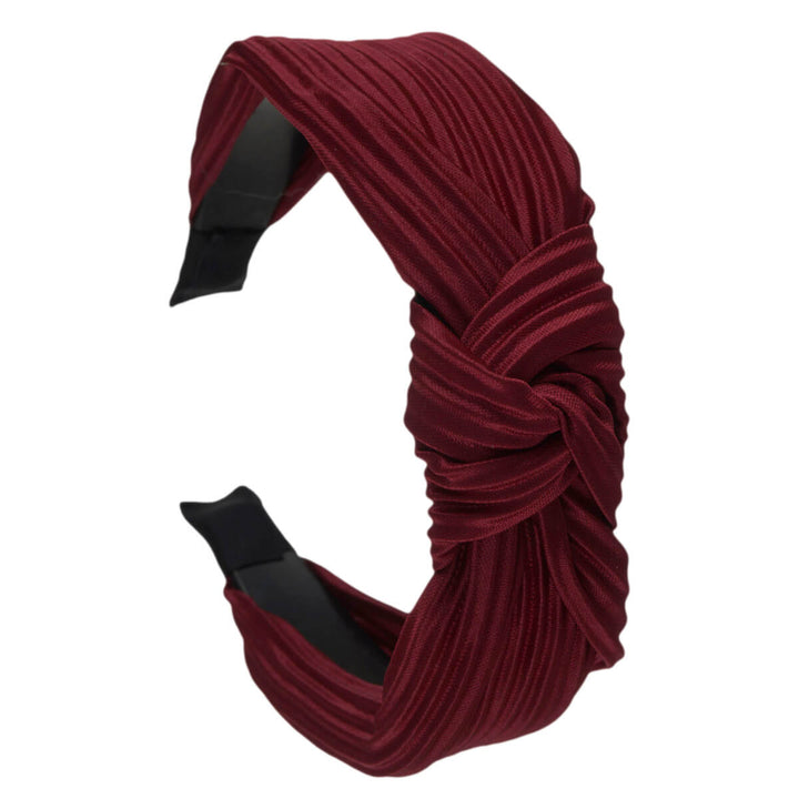 Plissé satin hairband with knot 2,9cm