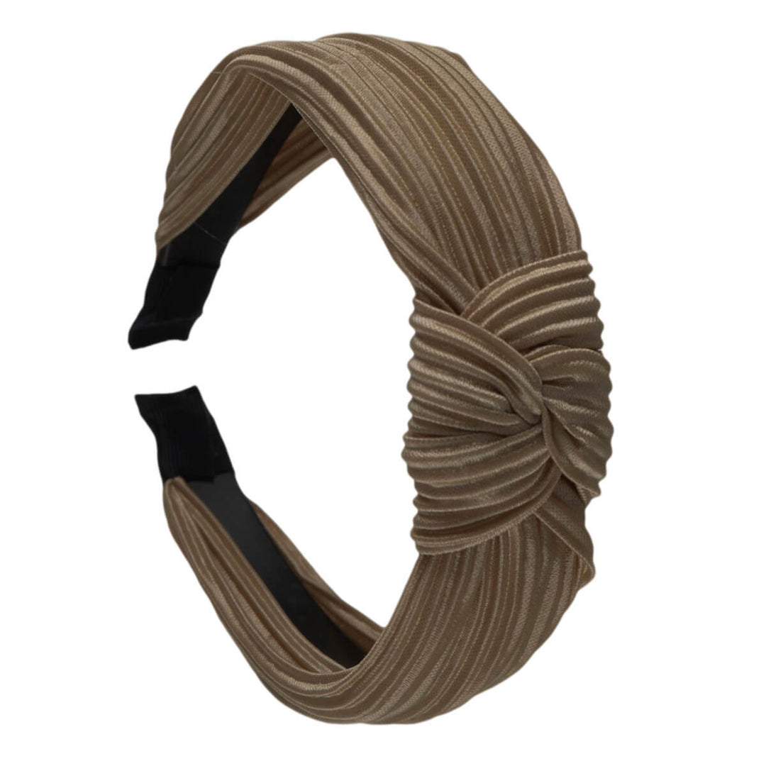 Plissé satin hairband with knot 2,9cm