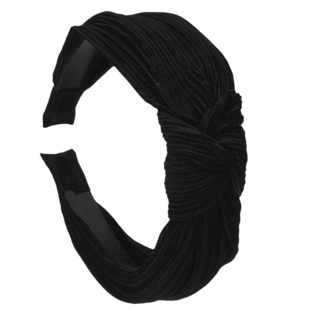 Plissé satin hairband with knot 2,9cm