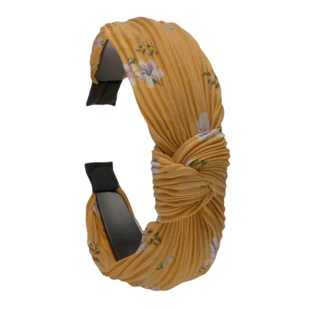 Pliseed Flower Pattern Hair Panel with a knot 2.9cm