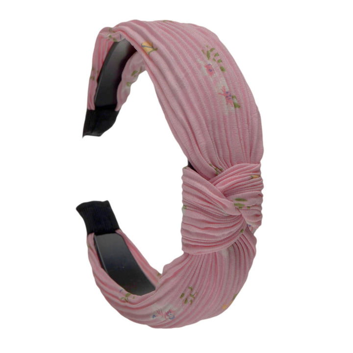 Pliseed Flower Pattern Hair Panel with a knot 2.9cm