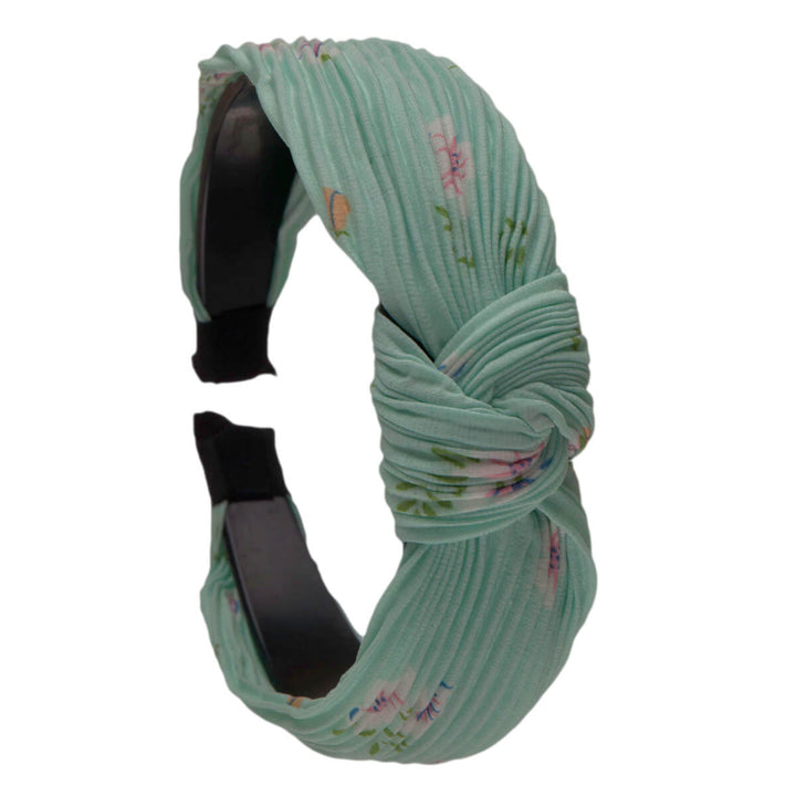 Pliseed Flower Pattern Hair Panel with a knot 2.9cm