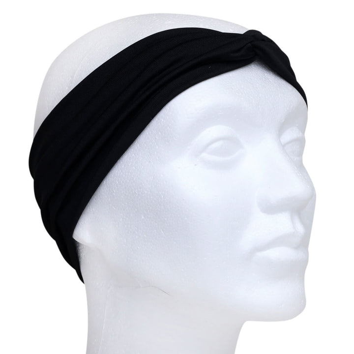 Elastic wide hair collar with a knot