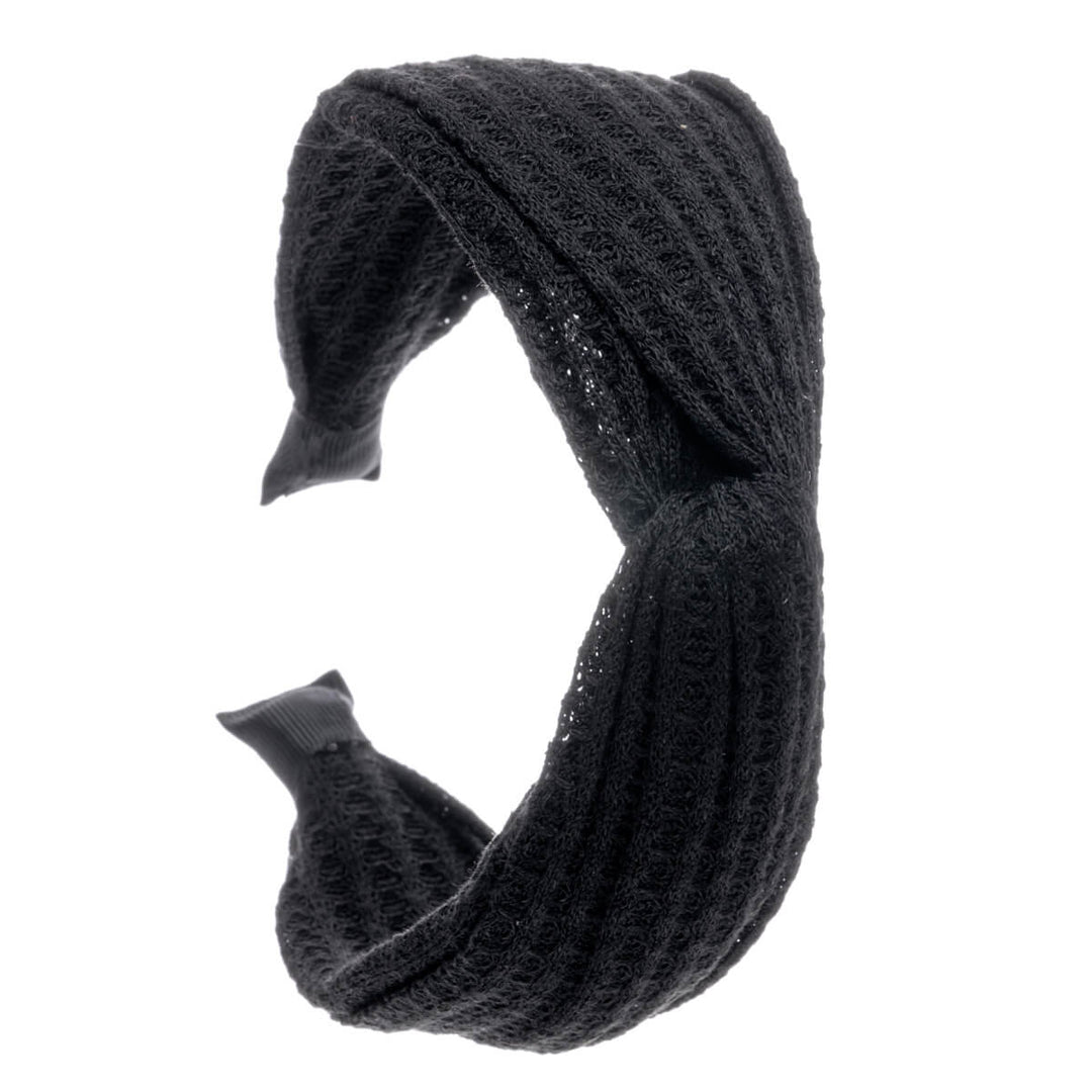 Breites monochromes Haarband mit Knoten 6cm