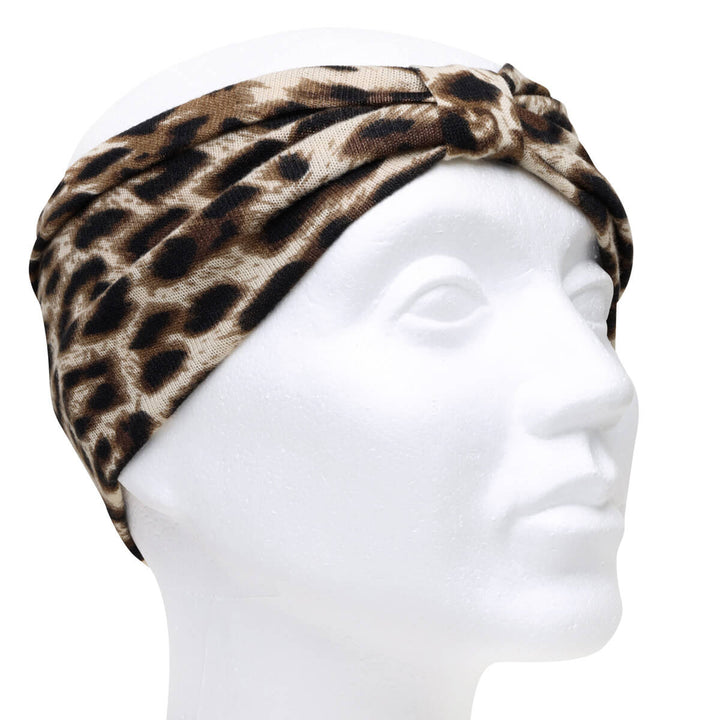 Wide elastic animal pattern hairband