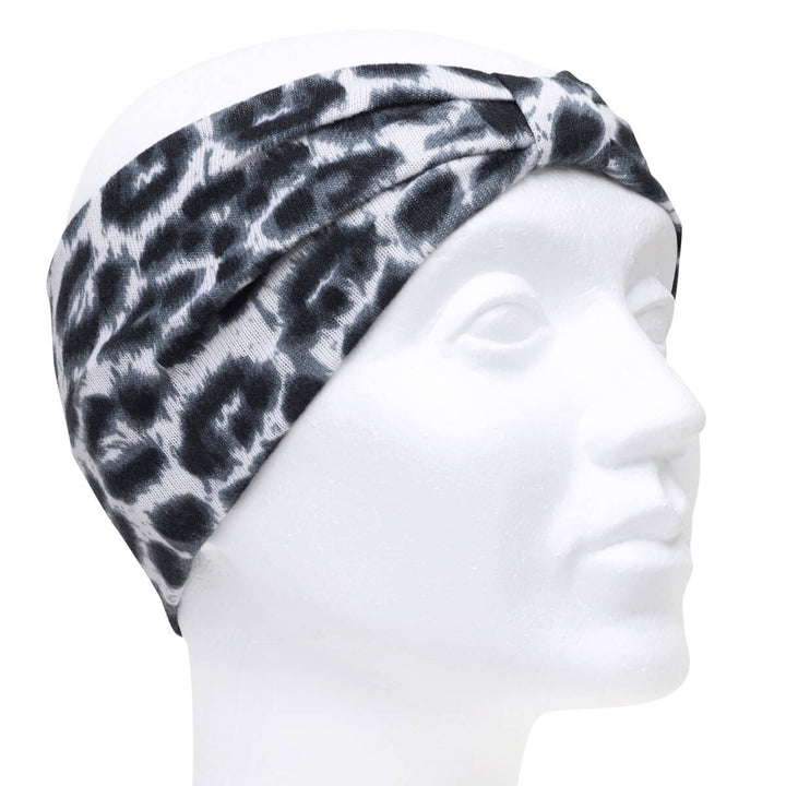 Wide elastic animal pattern hairband