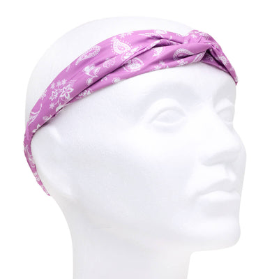 Paisley fabric elastic hairband with knot