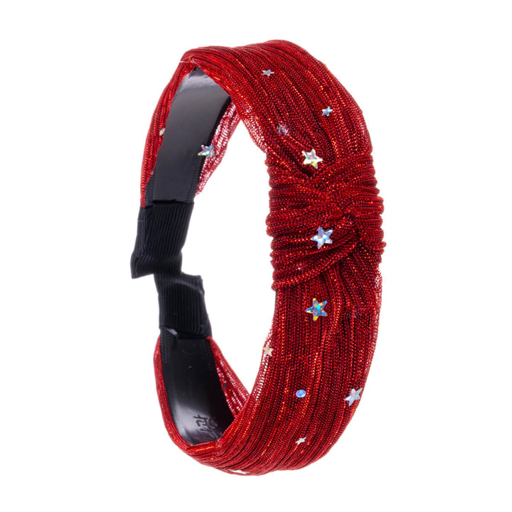 Glitzerndes Haarband mit Knoten 3cm Sterne und Mond