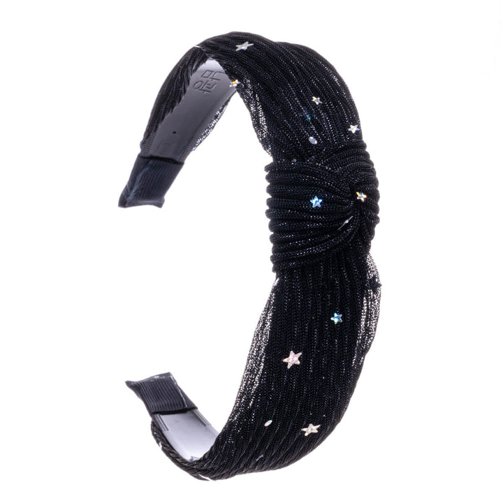 Glitzerndes Haarband mit Knoten 3cm Sterne und Mond