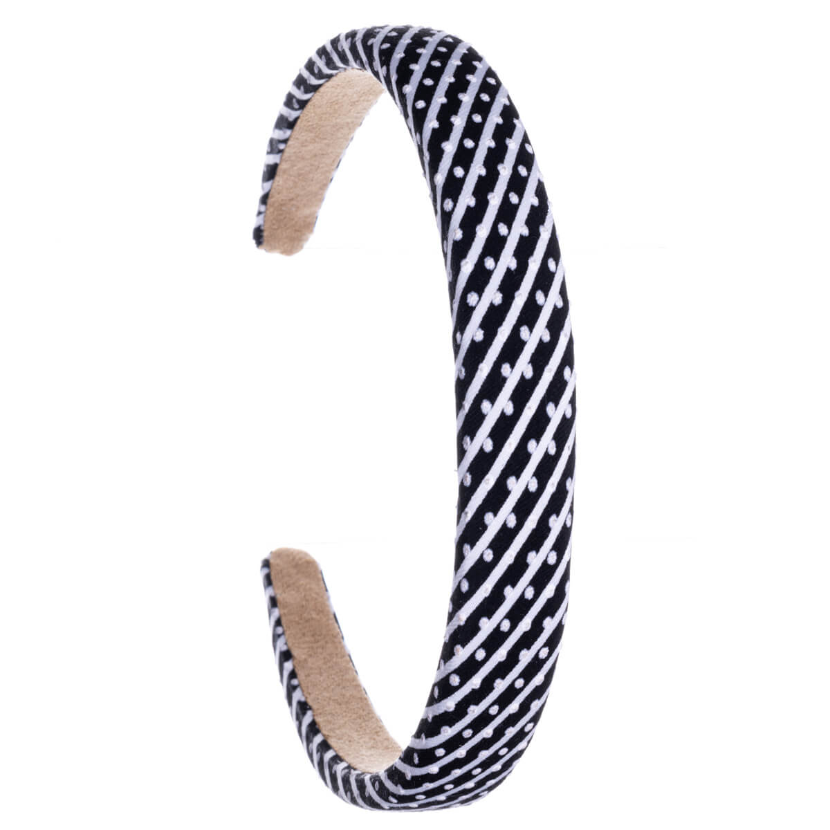 Polka dotted stripe hairband 2cm