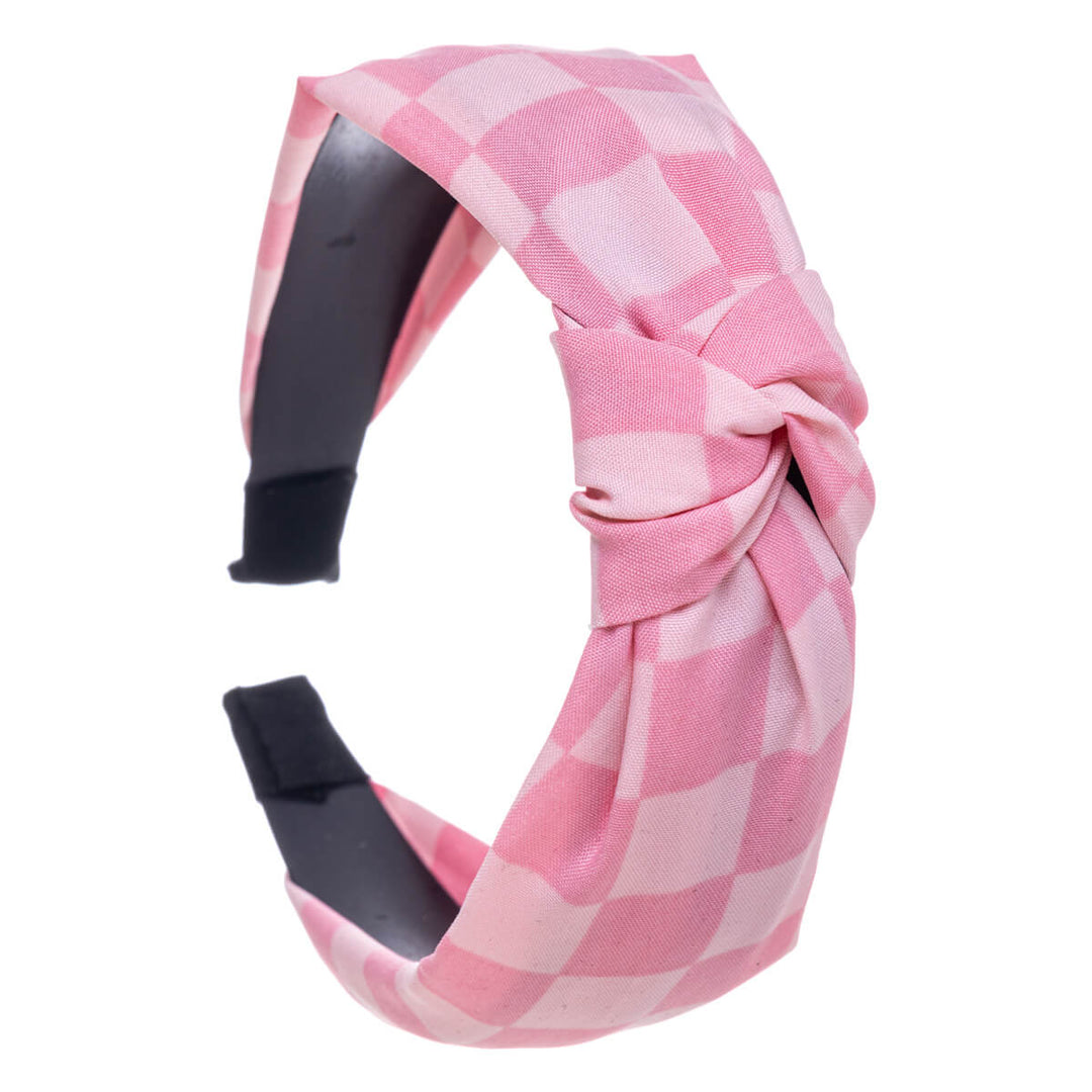 Plaid hairband with knot 3,1cm