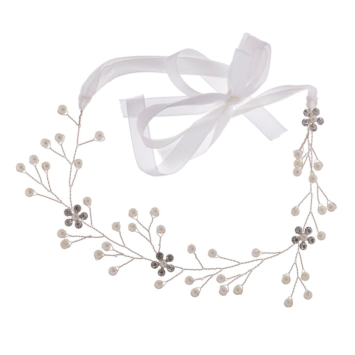 Muotoiltava solmittava hiuskoriste helmi 27cm